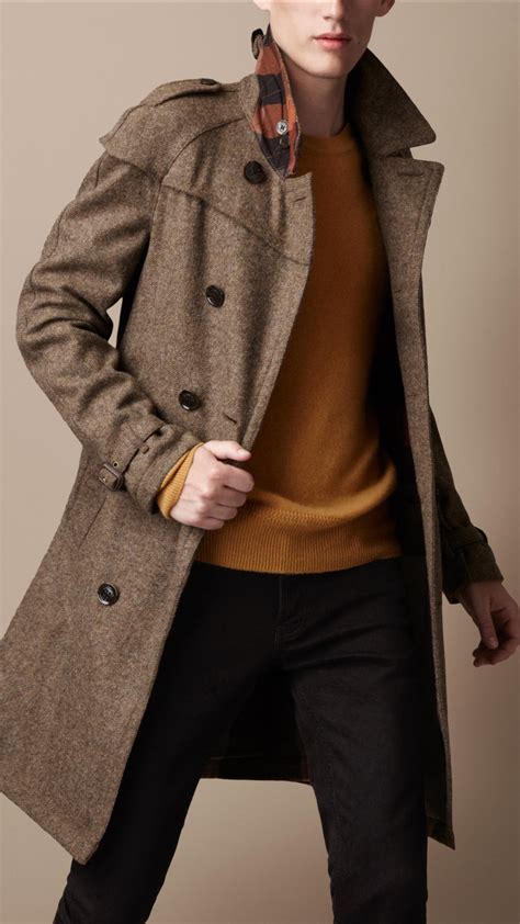 burberry mens tweed coat|Trench Coats for Men .